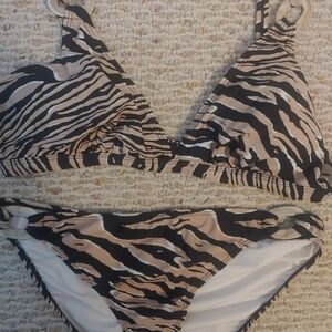 VENUS Black and White Animal Print Bikini